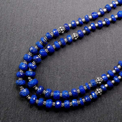 Lapis Lazuli Kette Doppelreihig
